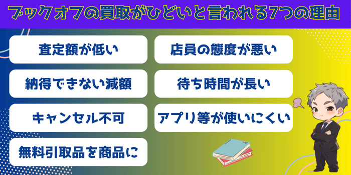 ブックオフの買取がひどいと言われる7つの理由